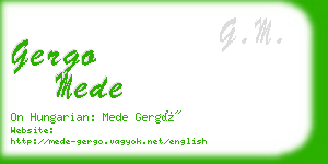 gergo mede business card